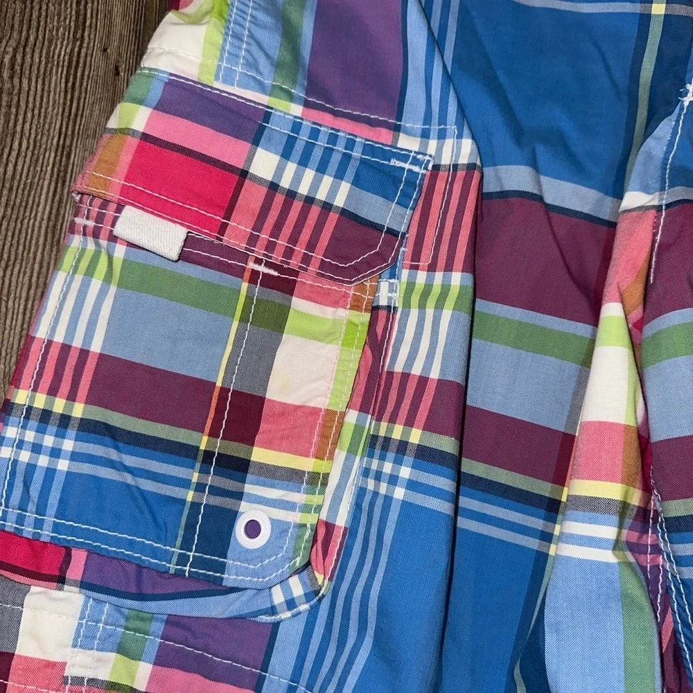 Abercrombie & Fitch Swim Colorful Plaid Board Shorts Fully Lined Pockets Medium - Picture 2 of 8